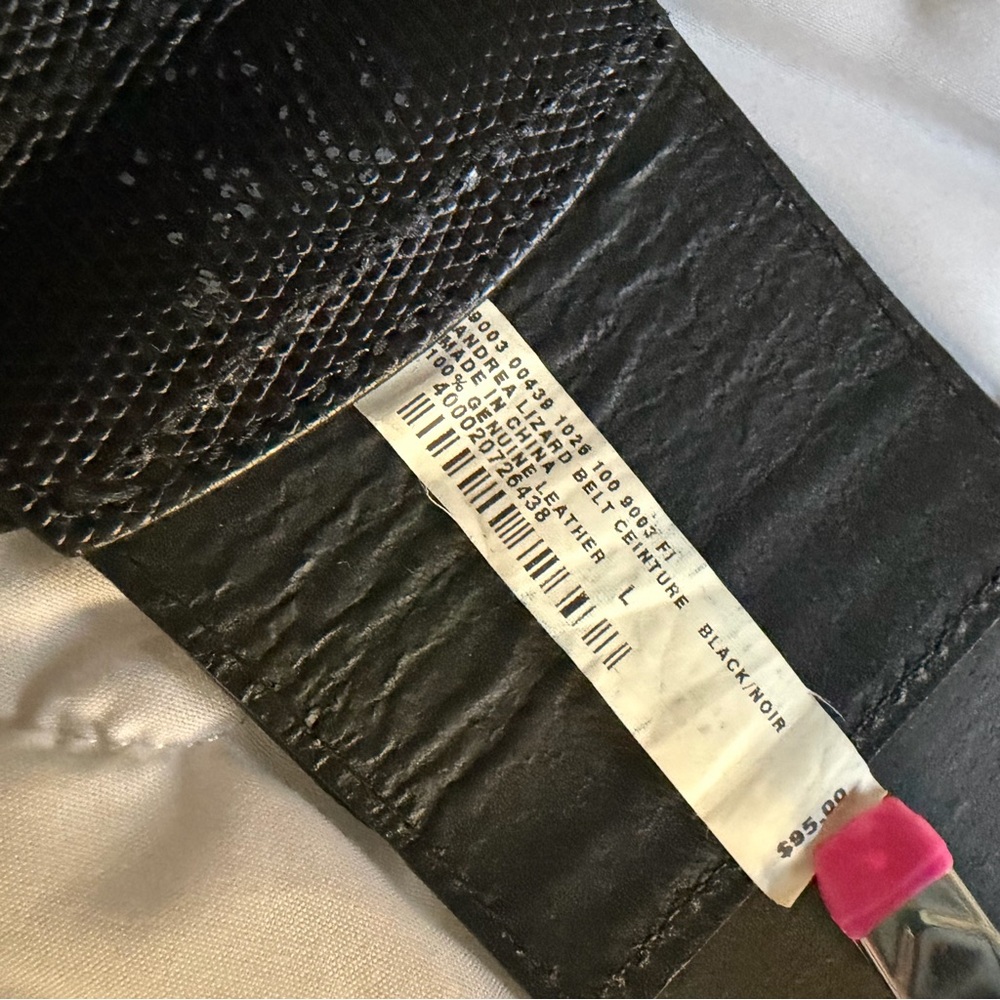 Genuine leather 3” Club Monaco Black Belt - Picture 3 of 7